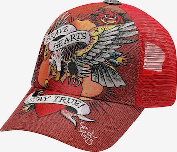 Cappello da baseball 'Brave Hearts' di Ed Hardy in rosso: frontale