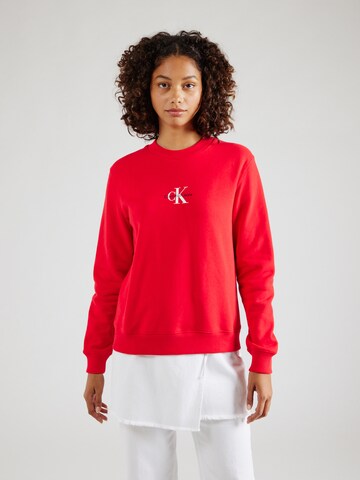 Calvin Klein Jeans Sweatshirt in Rood: voorkant