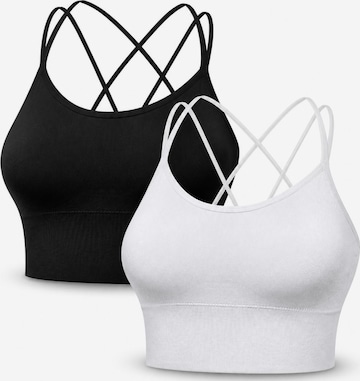 AOTTORI Sports Bra in Black: front