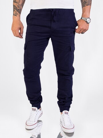 Rock Creek Tapered Cargo Pants in Blue: front