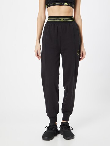 ADIDAS BY STELLA MCCARTNEY Tapered Workout Pants in Black: front