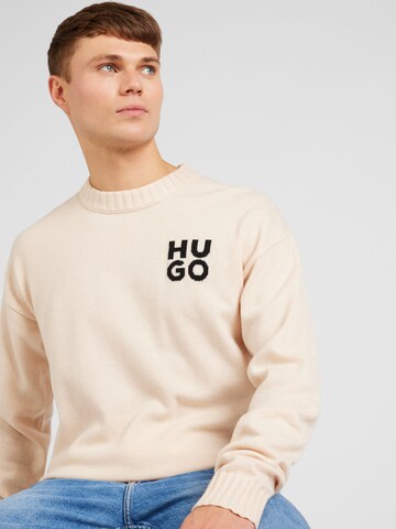 HUGO Red - Pullover 'San Cassio' em bege