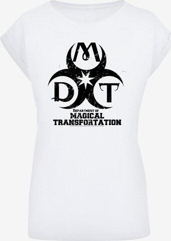 Maglietta 'Harry Potter Department Of Magical Transportation' di F4NT4STIC in bianco: frontale