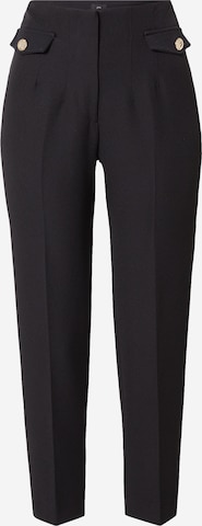 River Island Regular Trousers with creases in Black: front
