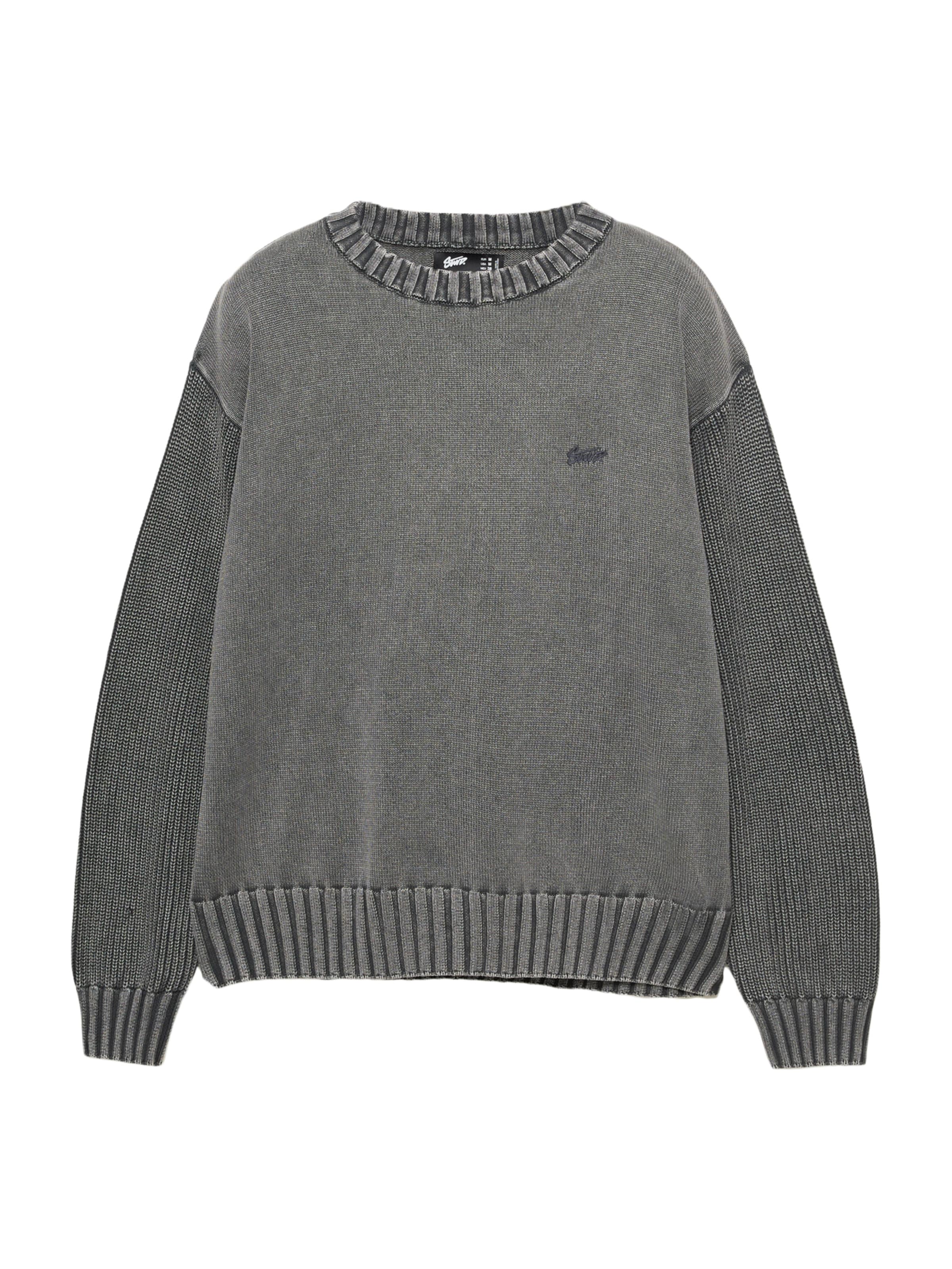 Pull&Bear Svetr 'STWD' – šedá: přední strana