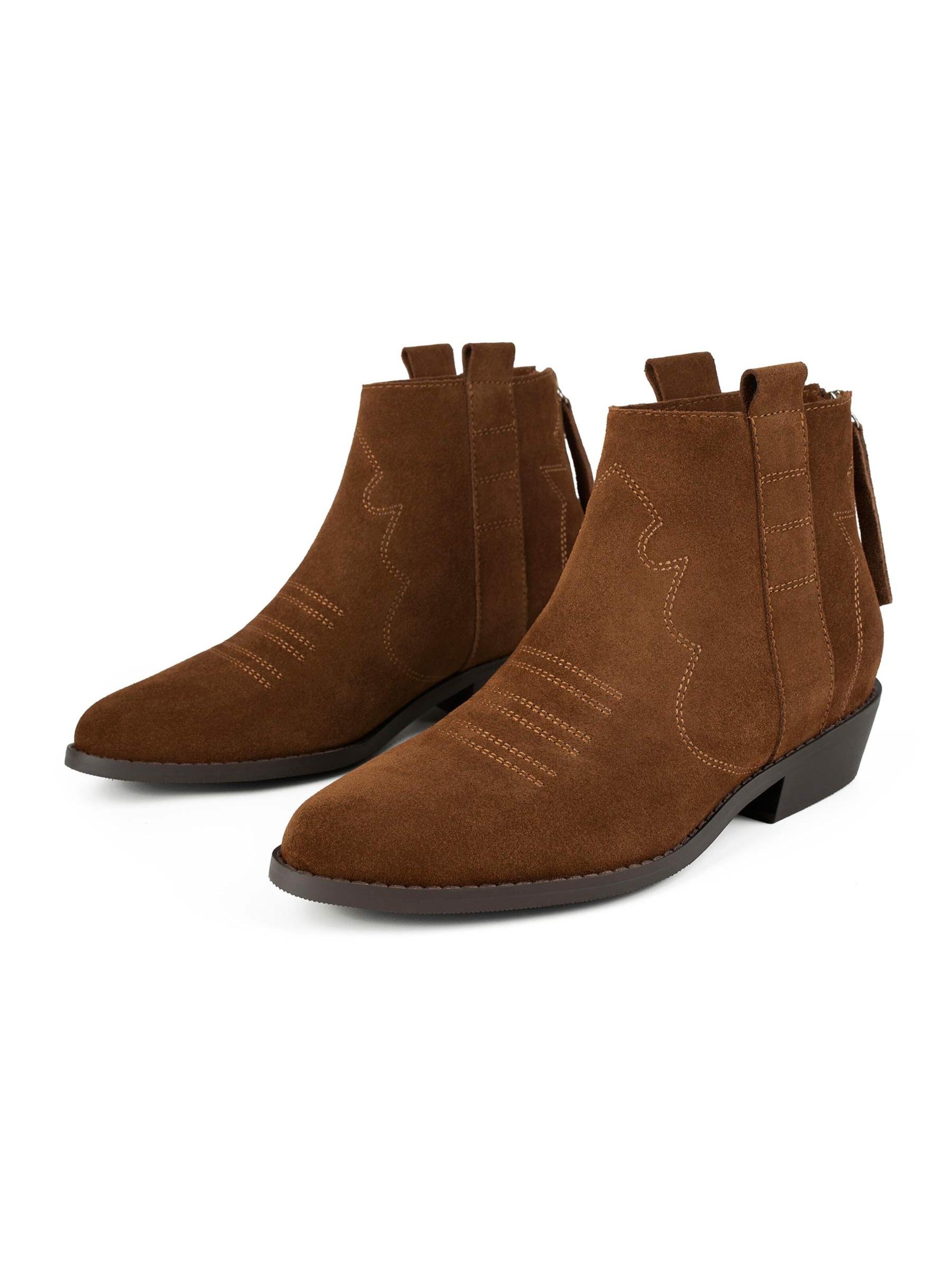 L37 HANDMADE SHOES Ankelstøvler 'FLASHBACK' i beige: forside