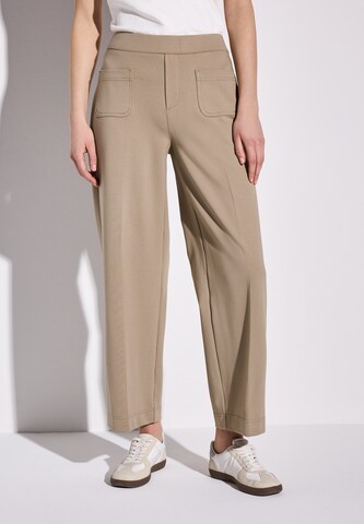 STREET ONE Wide leg Pleated Pants in Beige