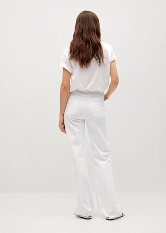 MANGO Široke hlačnice Kavbojke 'Ariadna' | bela barva