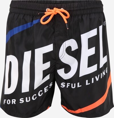 DIESEL Badeshorts in blau / orange / koralle / schwarz / weiß, Produktansicht
