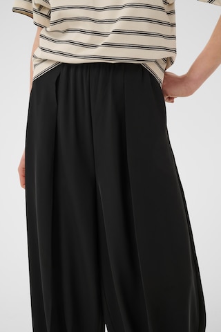 InWear Wide Leg Bukser med lægfolder 'QAILEY' i sort