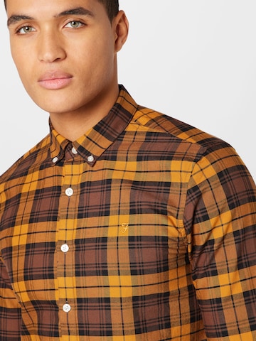 FARAH Regular fit Button Up Shirt 'BREWER' in Brown