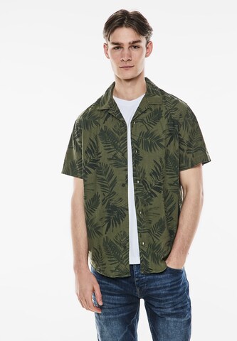 Street One MEN Regular fit Button Up Shirt in Green: front