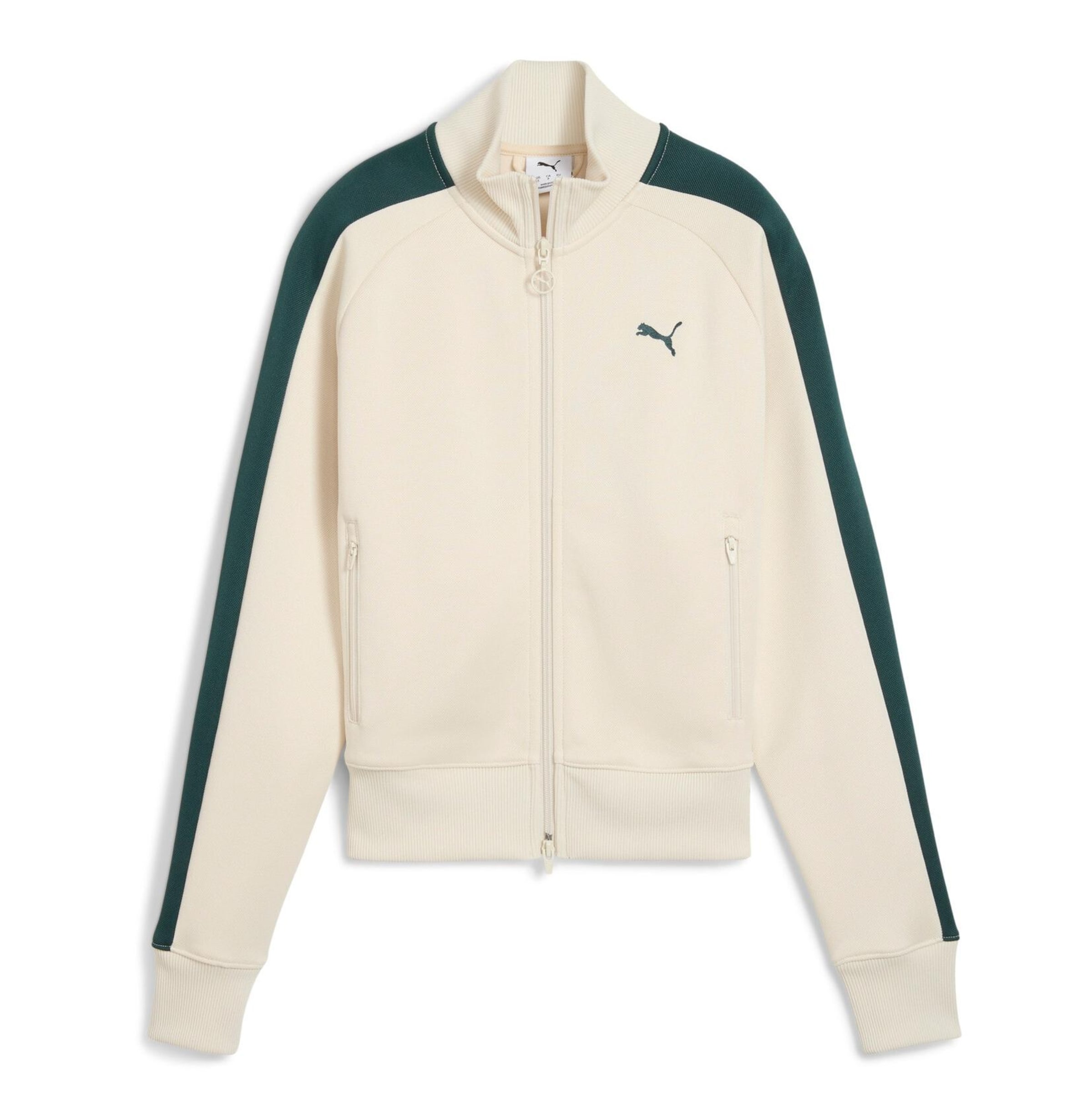 PUMA Athletic Jacket 'T7' in Beige: front