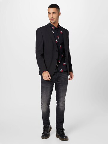 HUGO Regular fit Button Up Shirt 'Ero' in Black
