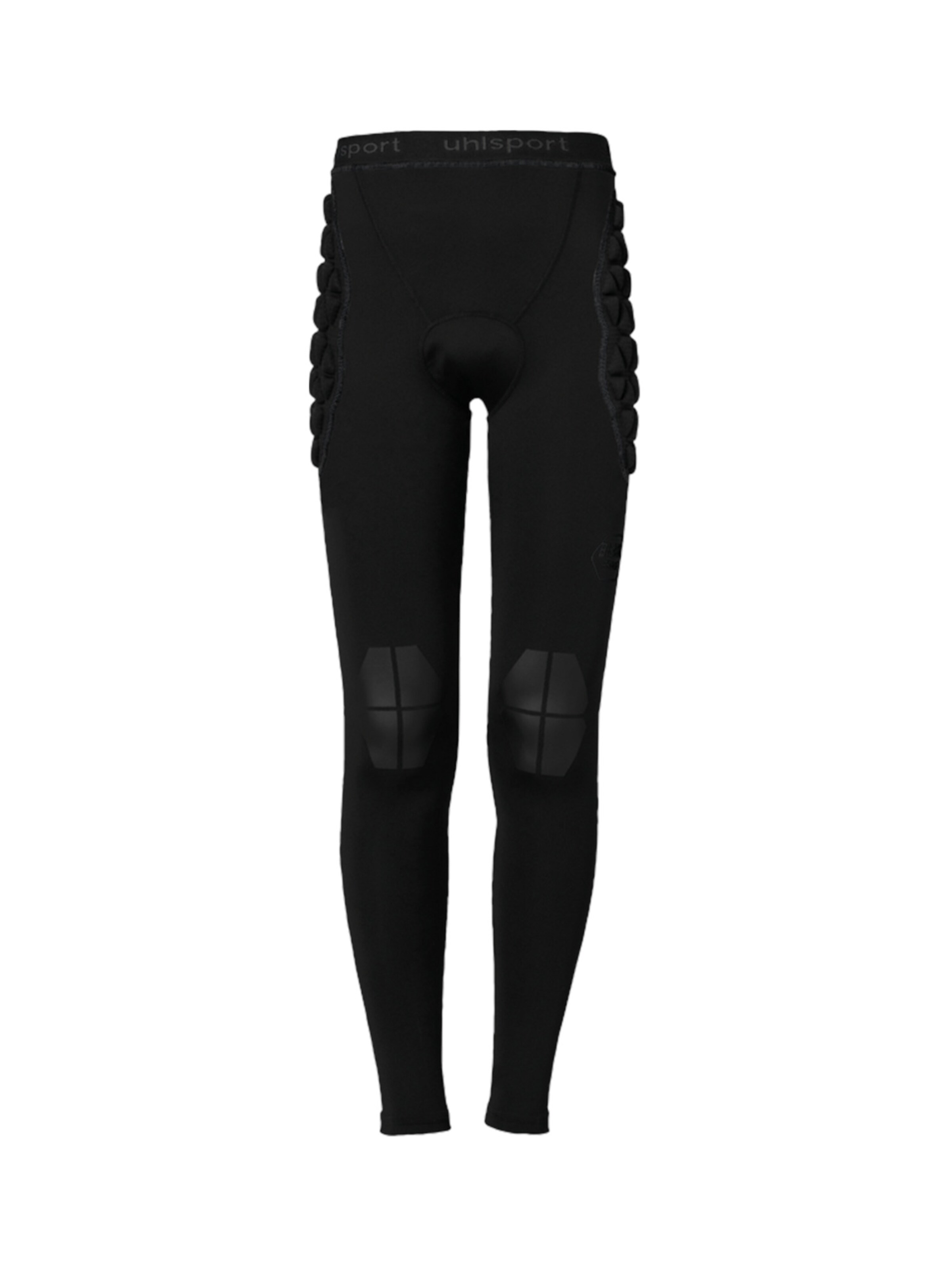 UHLSPORT Skinny Workout Pants in Black: front