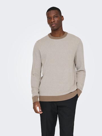 Only & Sons Sweater 'ONSTAP' in Beige