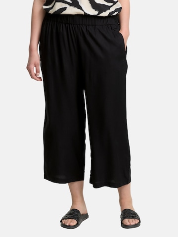 Tom Tailor Women + Wide leg Broek in Zwart: voorkant