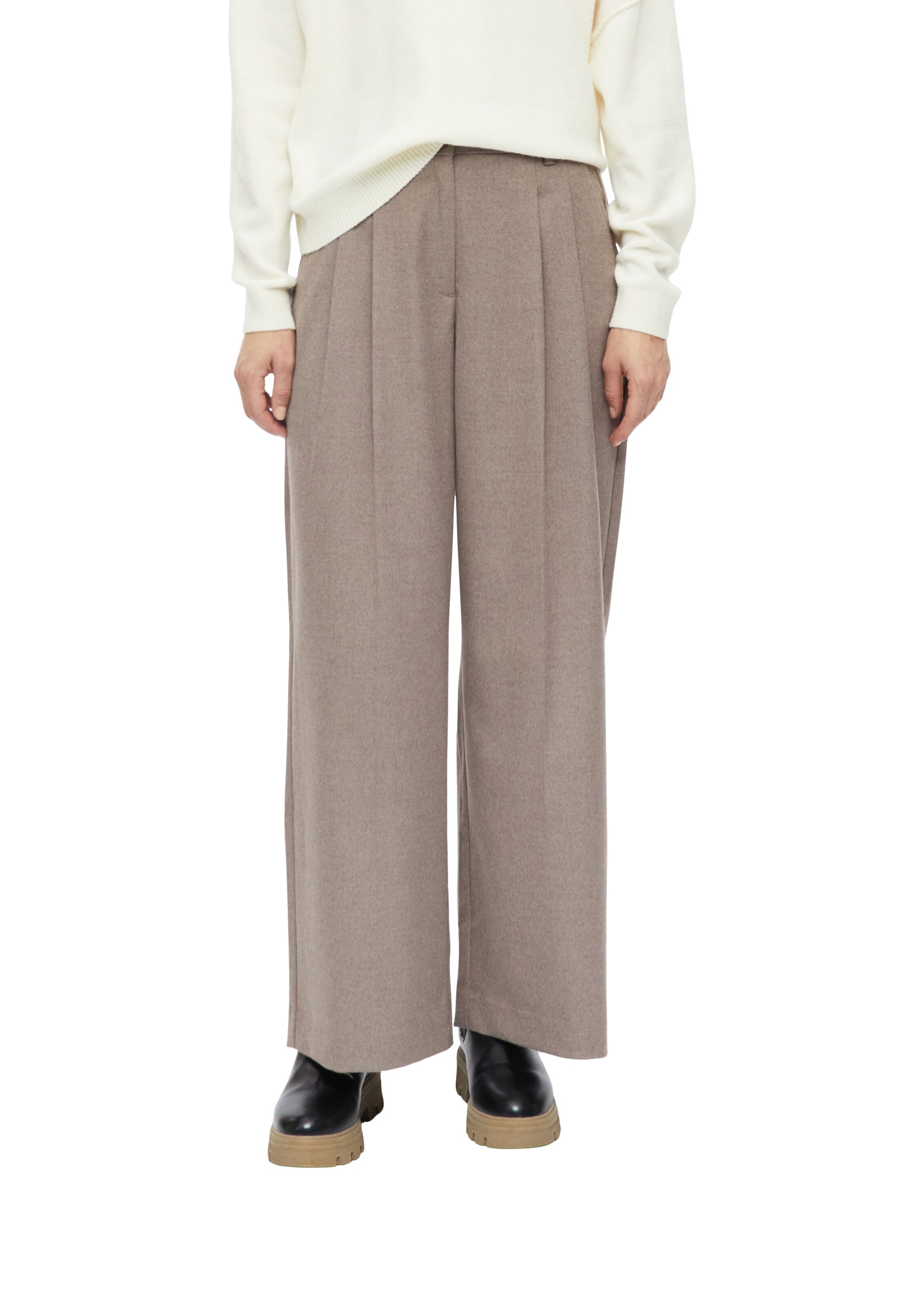 s.Oliver Wide Leg Hose in Braun: Vorderseite