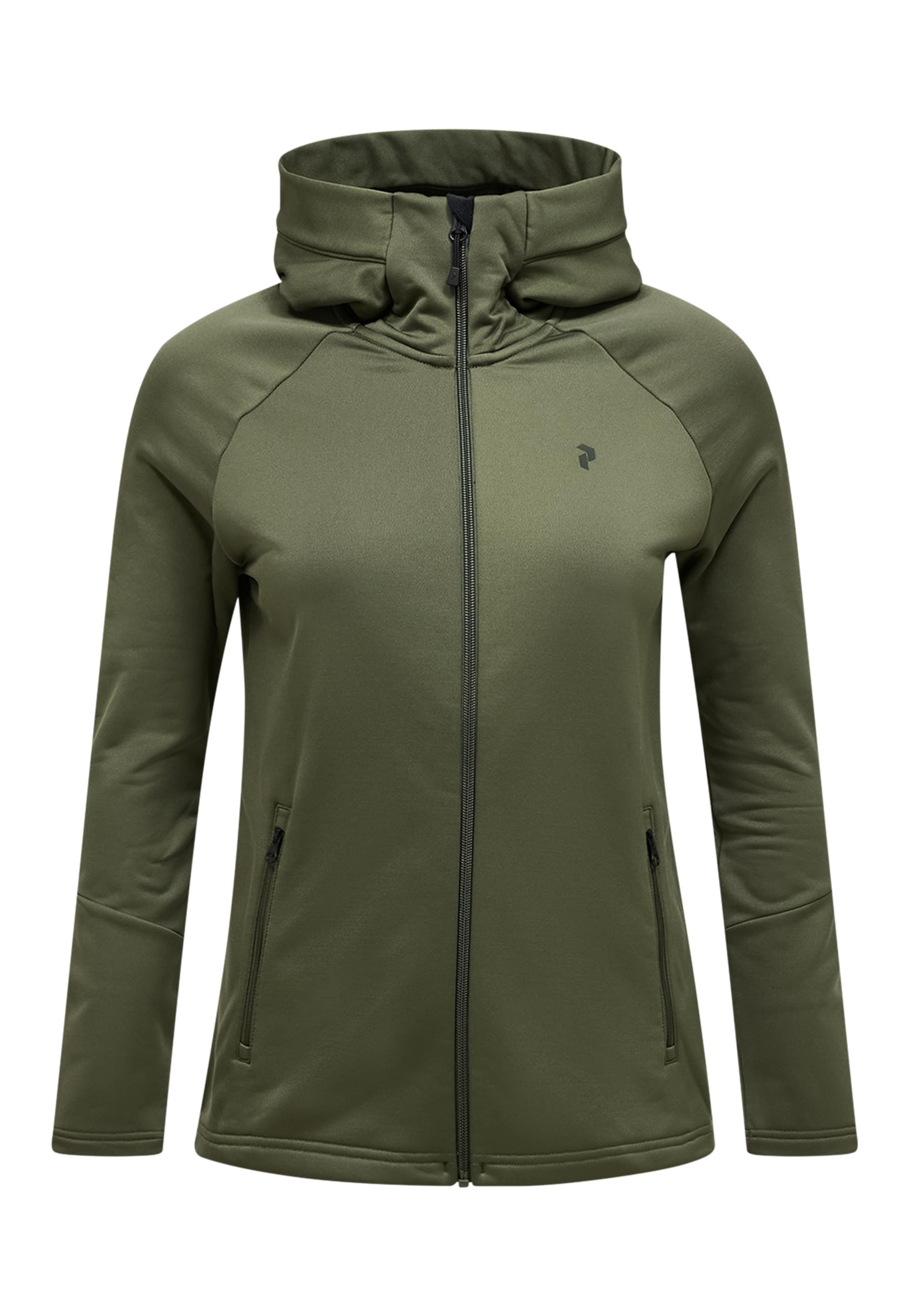 PEAK PERFORMANCE Fleecejacke W Rider Essentials Midlayer Zip Hood in Grün: Vorderseite