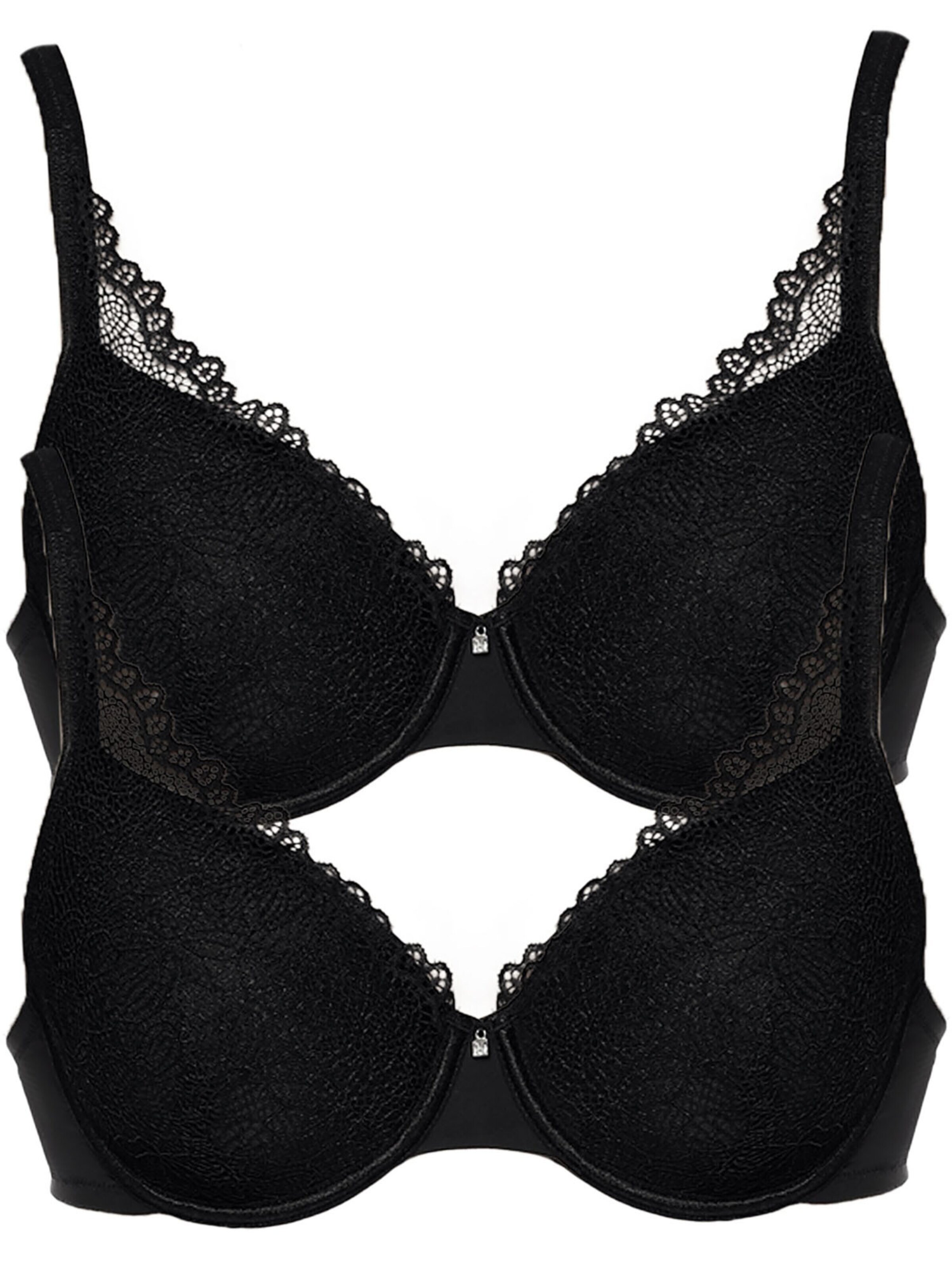 VIANIA Classic Bra 'Leni' in Black: front