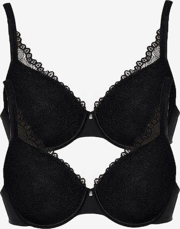 VIANIA Classic Bra 'Leni' in Black: front