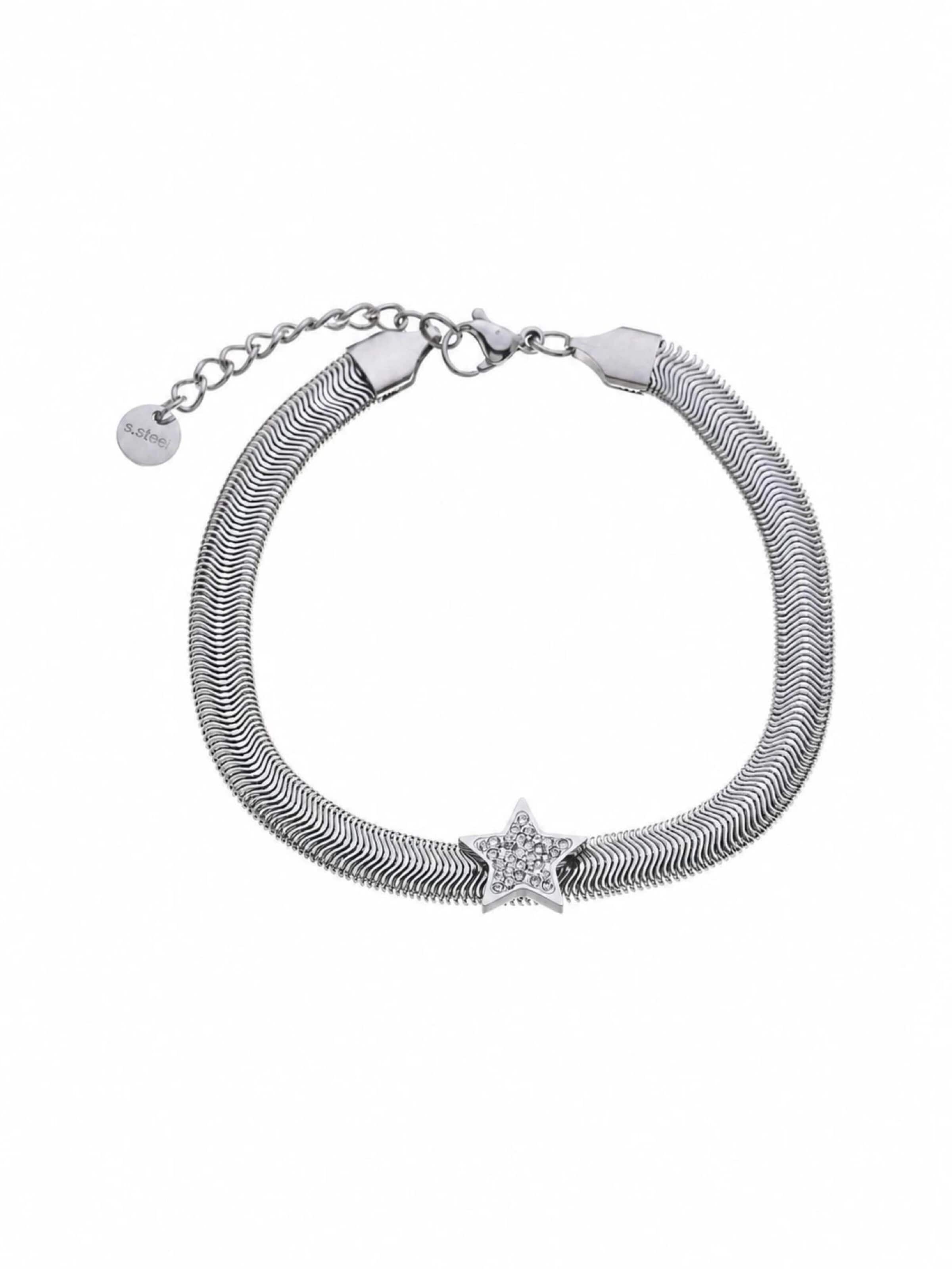 Brise - Pulseira 'Stern mit Strass' em prata