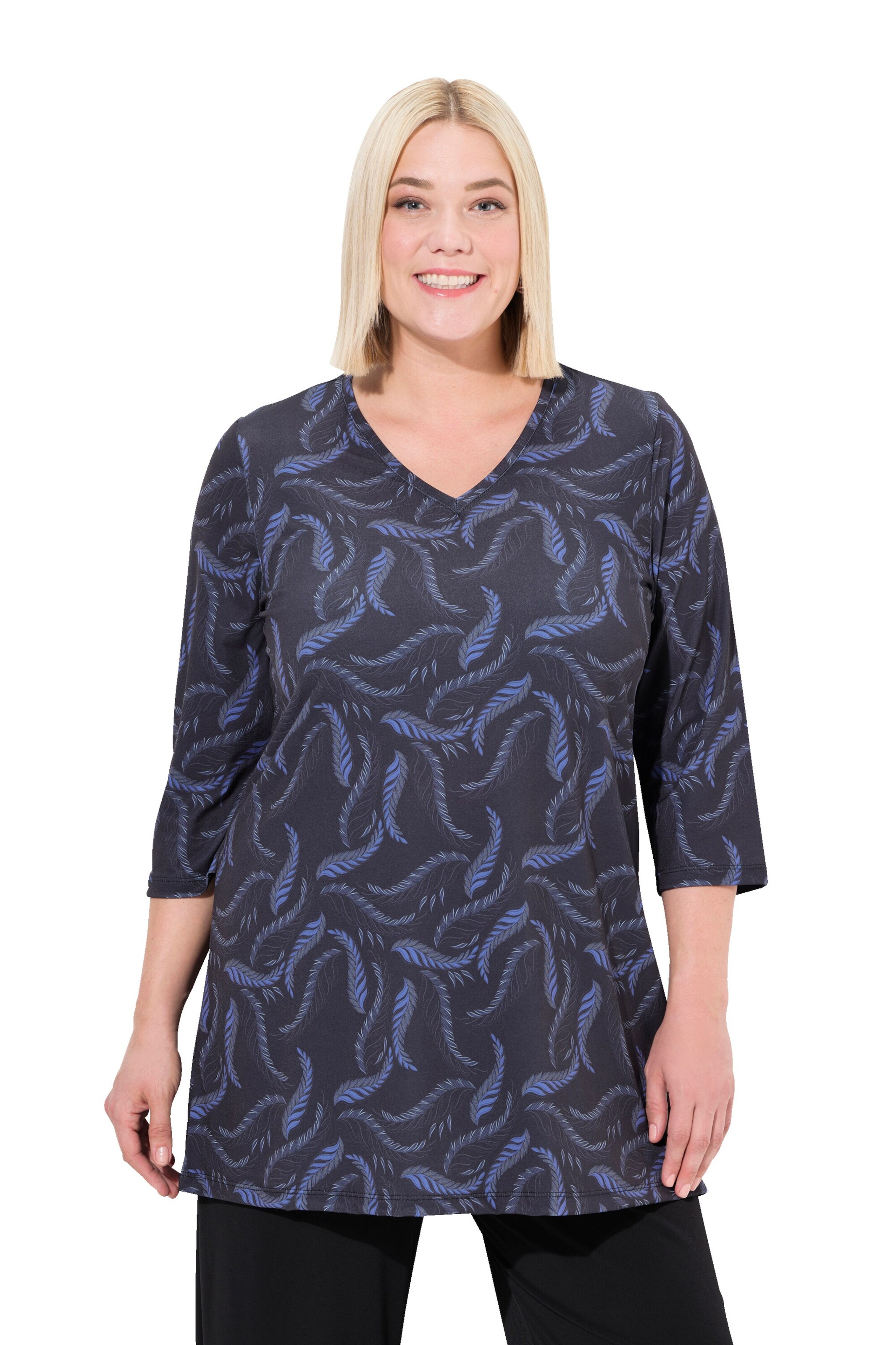 Ulla Popken Shirt in Schwarz: Vorderseite