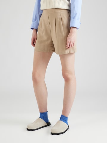 VERO MODA Normální Kalhoty se sklady v pase 'JESMILO' – béžová: přední strana