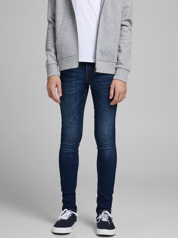 Skinny Jean 'Dan' Jack & Jones Junior en bleu : devant