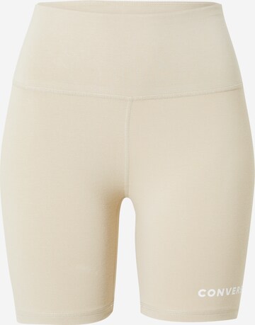 CONVERSE Leggings 'Wordmark' in Beige: front