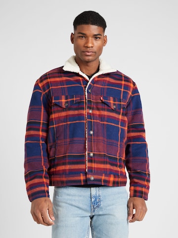 LEVI'S ® Prehodna jakna 'Plaid Vintage Fit Sherpa Trucker' | modra barva: sprednja stran