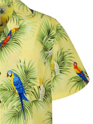 KY's Regular fit Button Up Shirt 'Kakadu Allover' in Yellow