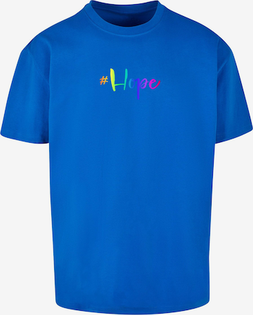 Merchcode Shirt 'Hope Rainbow' in Blauw: voorkant