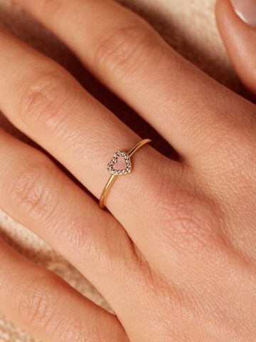 Lucardi Ring 'Gemstone' in Goud: voorkant
