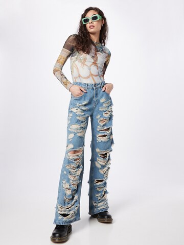 The Ragged Priest Wide leg Jeans in Blue