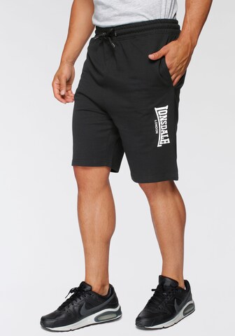 LONSDALE Regular Pants in Black: front