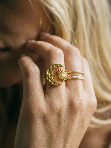 Nemomatheo Ring 'Luna Bloom – Mond & Blume Ring' in Gold
