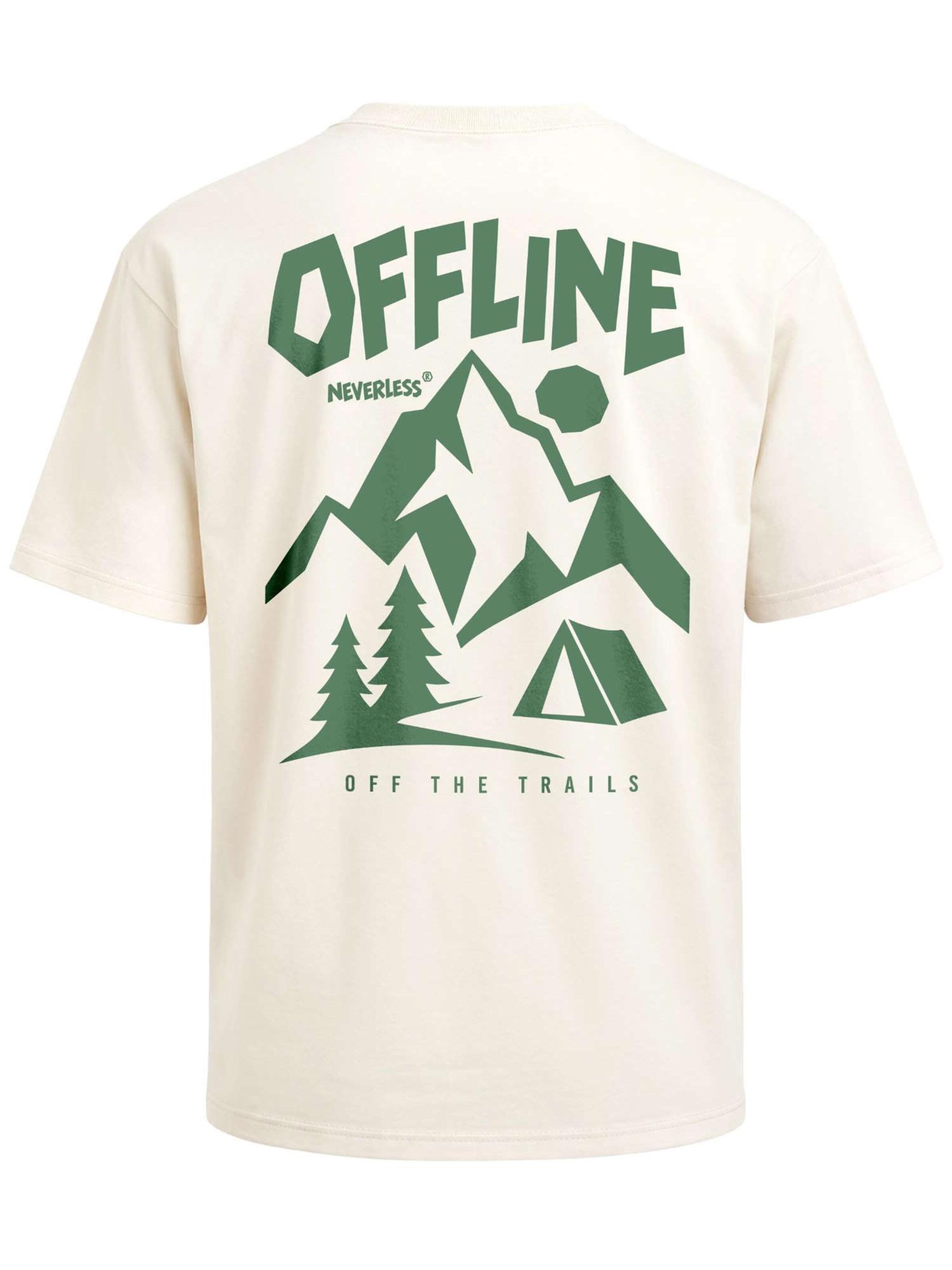 Neverless Shirt 'Offline off the trails'‌‌‌‌‌‌‌‌‌ in Beige: Vorderseite