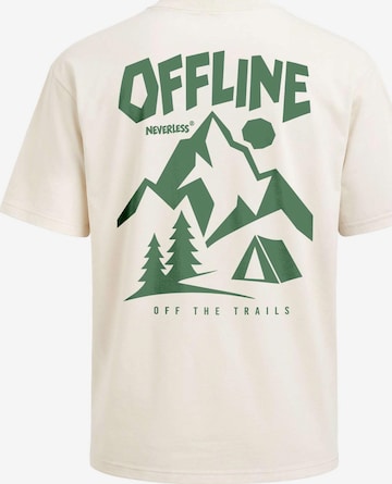 Neverless Shirt 'Offline off the trails' in Beige: Vorderseite