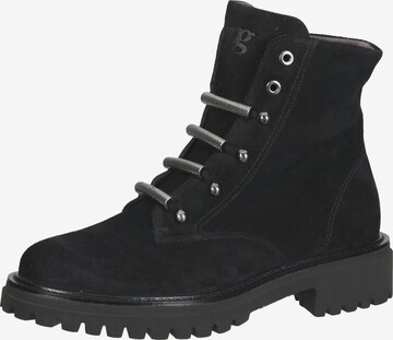 Paul Green Lace-Up Ankle Boots in Black: front