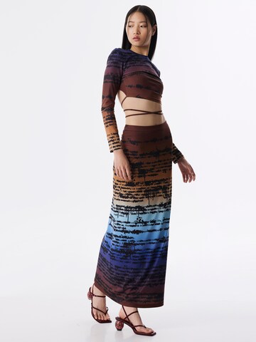 Jupe Twist en mélange de couleurs