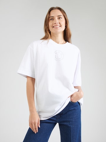 HUGO Μπλουζάκι σε λευκό: μπροστά