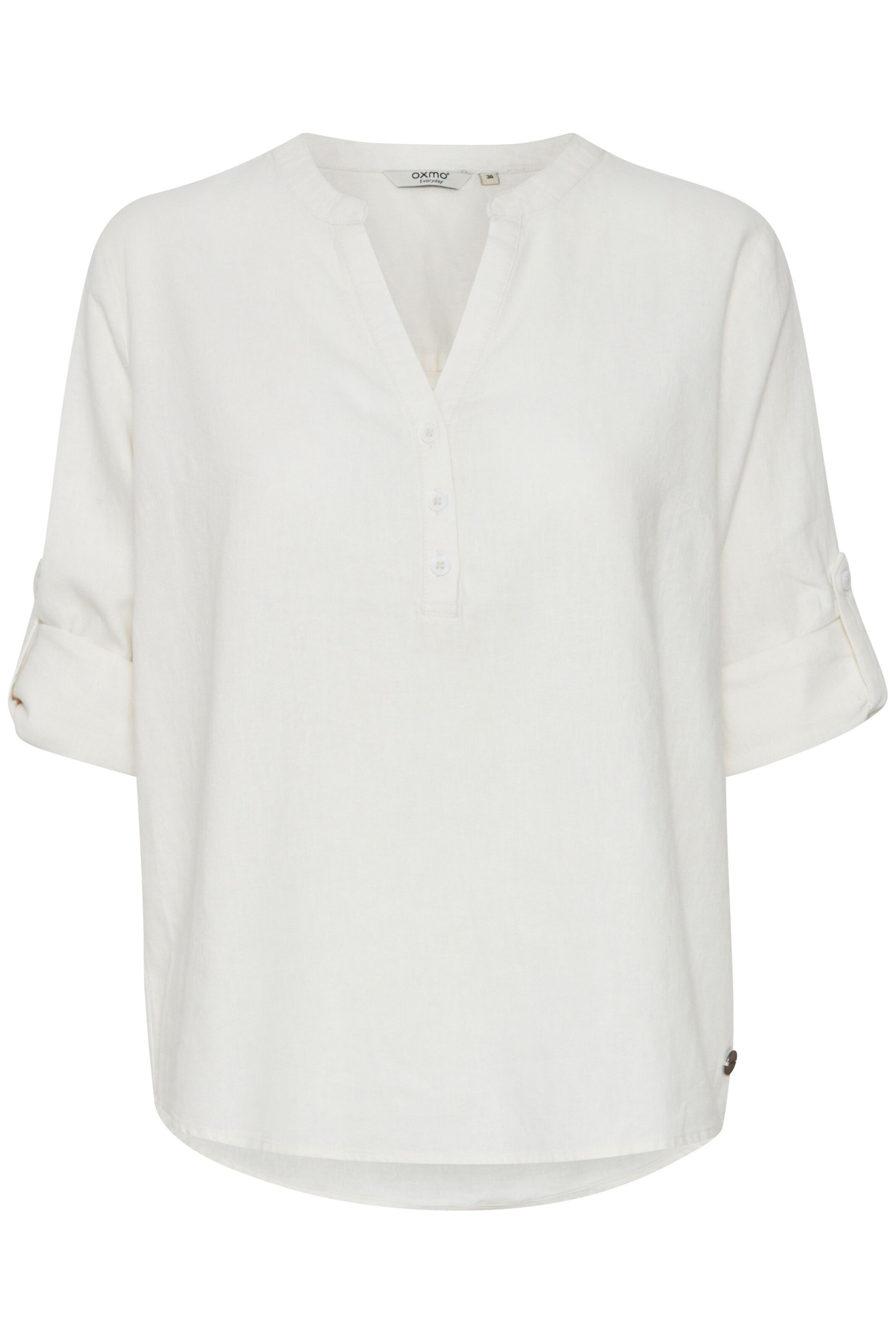 Oxmo Langarmbluse in Weiß: Vorderseite