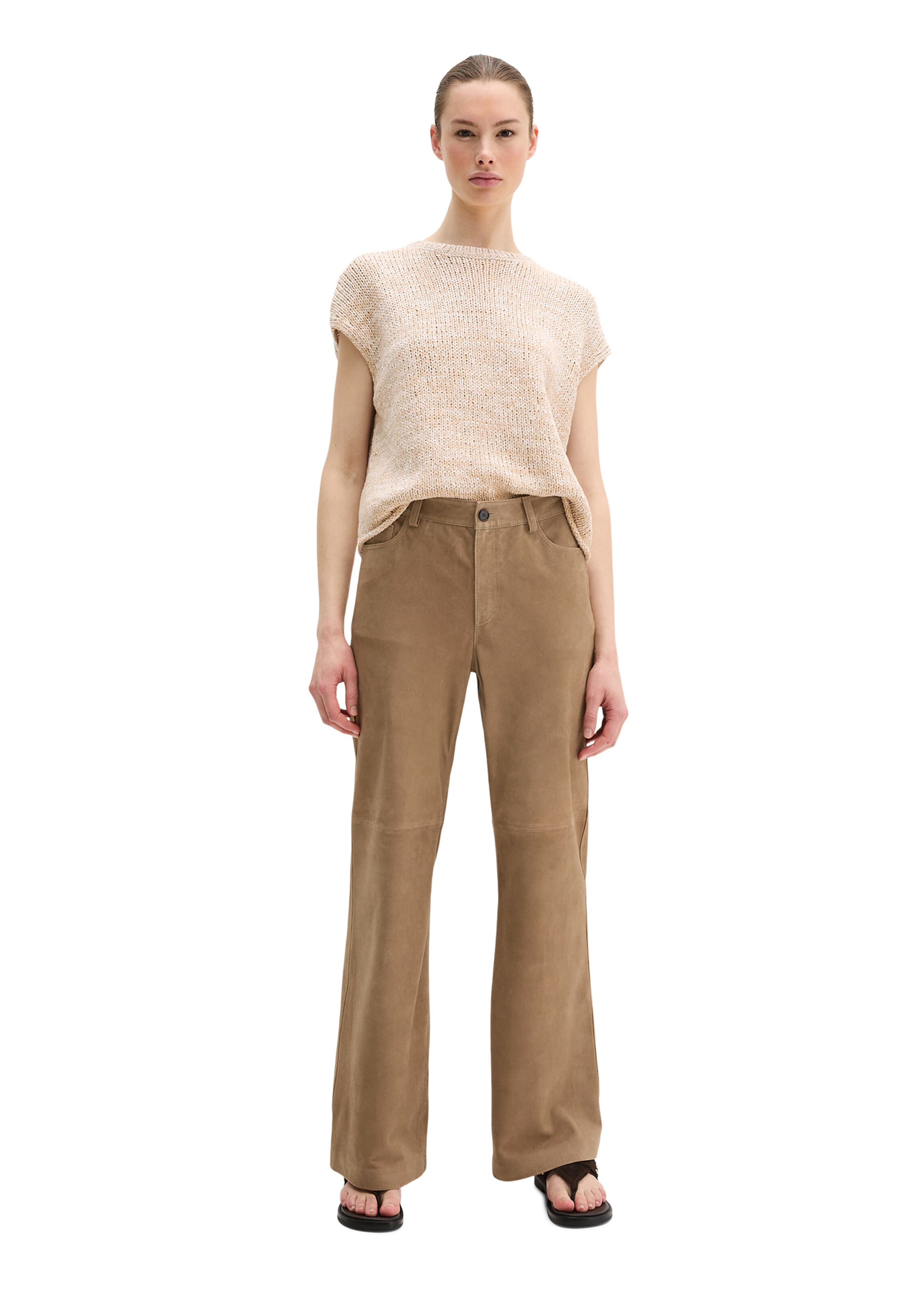 Marc O'Polo Wide leg Trousers in Brown
