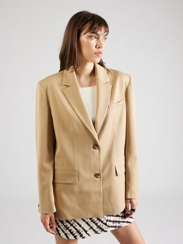 Nasty Gal Blazer in Beige: front