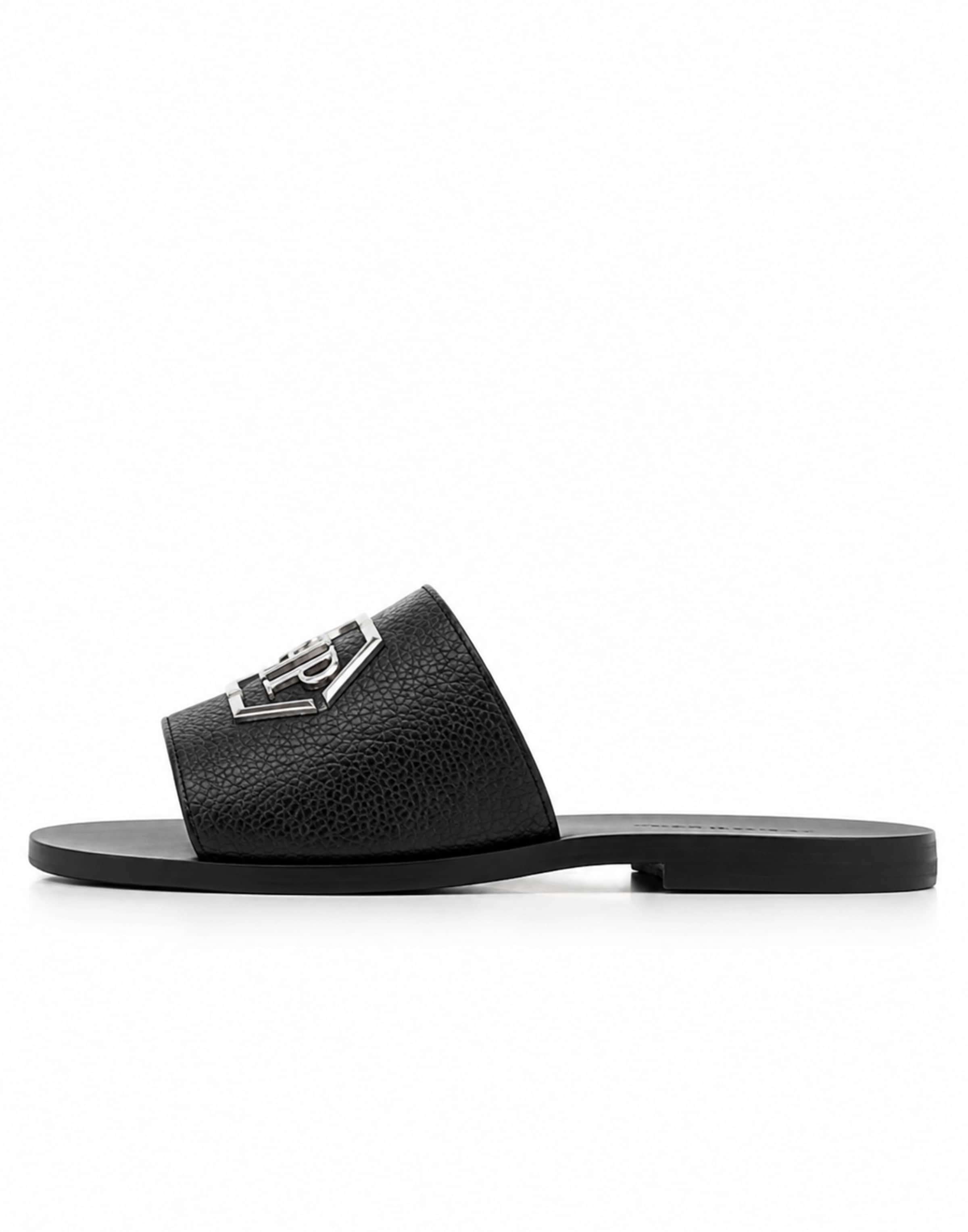 Philipp Plein - Sapato aberto 'Hexagon' em preto: frente