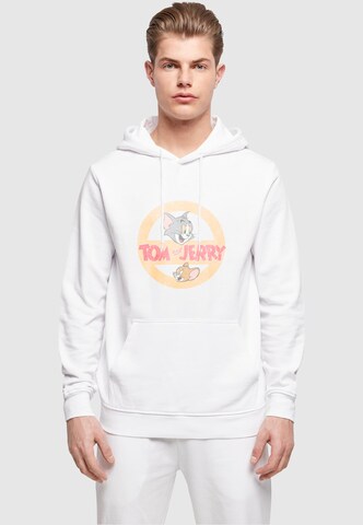 ABSOLUTE CULT Sweatshirt 'Tom And Jerry - Circle One' in Weiß: predná strana