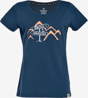Gipfelglück T-Shirt 'Dalia' in Blau: predná strana