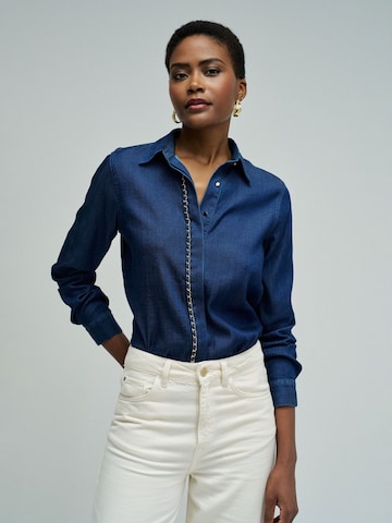 Salsa Jeans Blouse in Blauw: voorkant