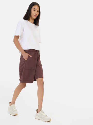 CAMEL ACTIVE Regular Bermuda Shorts mit elastischem Tunnelzug in Rot